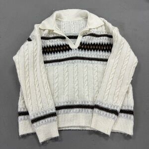 White Cable Knit Sweater